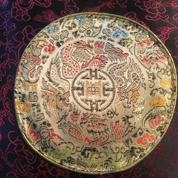 Oriental Asian Flair Unique Evening handbag Bag multi colored satin - Picture 8 of 12